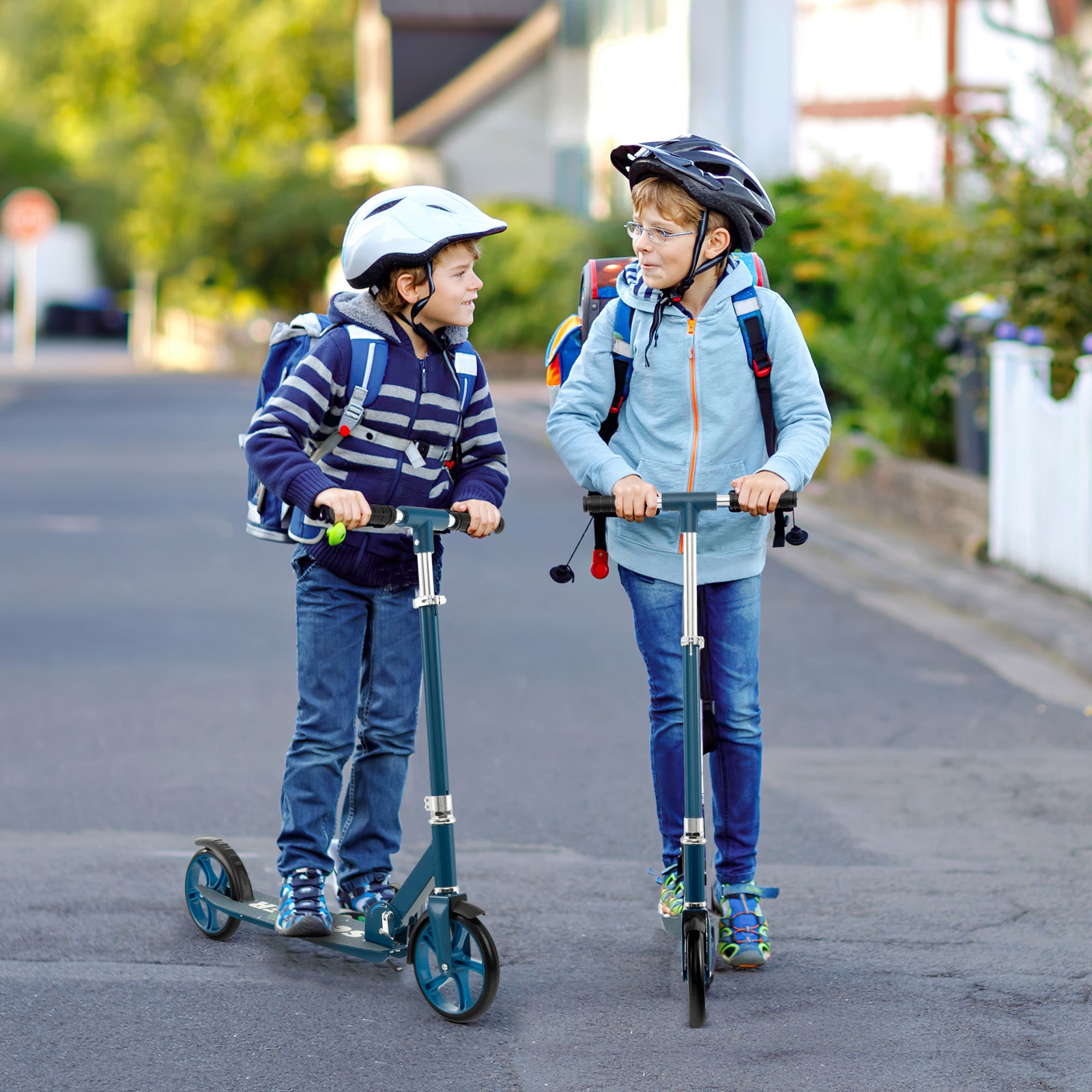 Folding Aluminum Alloy Scooter with 3 Adjustable Heights, Blue Scooters at Gallery Canada