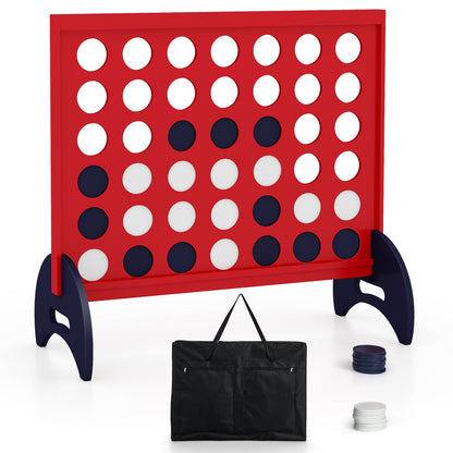 Wooden 4-in-a-row Game Set with 42 PCS Chips and 600D Oxford Fabric Carrying Bag, Red Lawn Games   at Gallery Canada