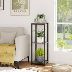 3-Tier Tall Metal Plant Stand Corner Plant Holder with Anti-tipping Device, Black & Gray - Gallery Canada