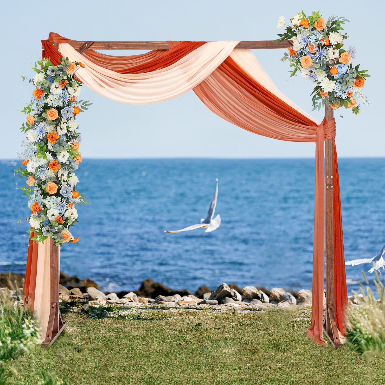 Wooden Wedding Arch Solid Wood Arbor Backdrop Stand for Wedding Ceremony-Square Outdoor Decor   at Gallery Canada