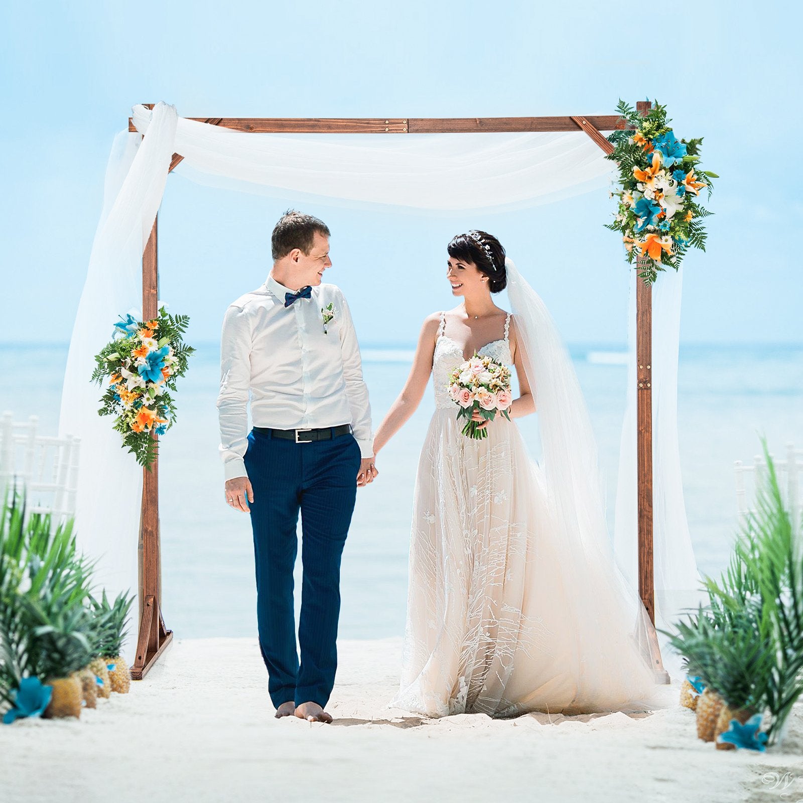 Wooden Wedding Arch Solid Wood Arbor Backdrop Stand for Wedding Ceremony-Square Outdoor Decor   at Gallery Canada