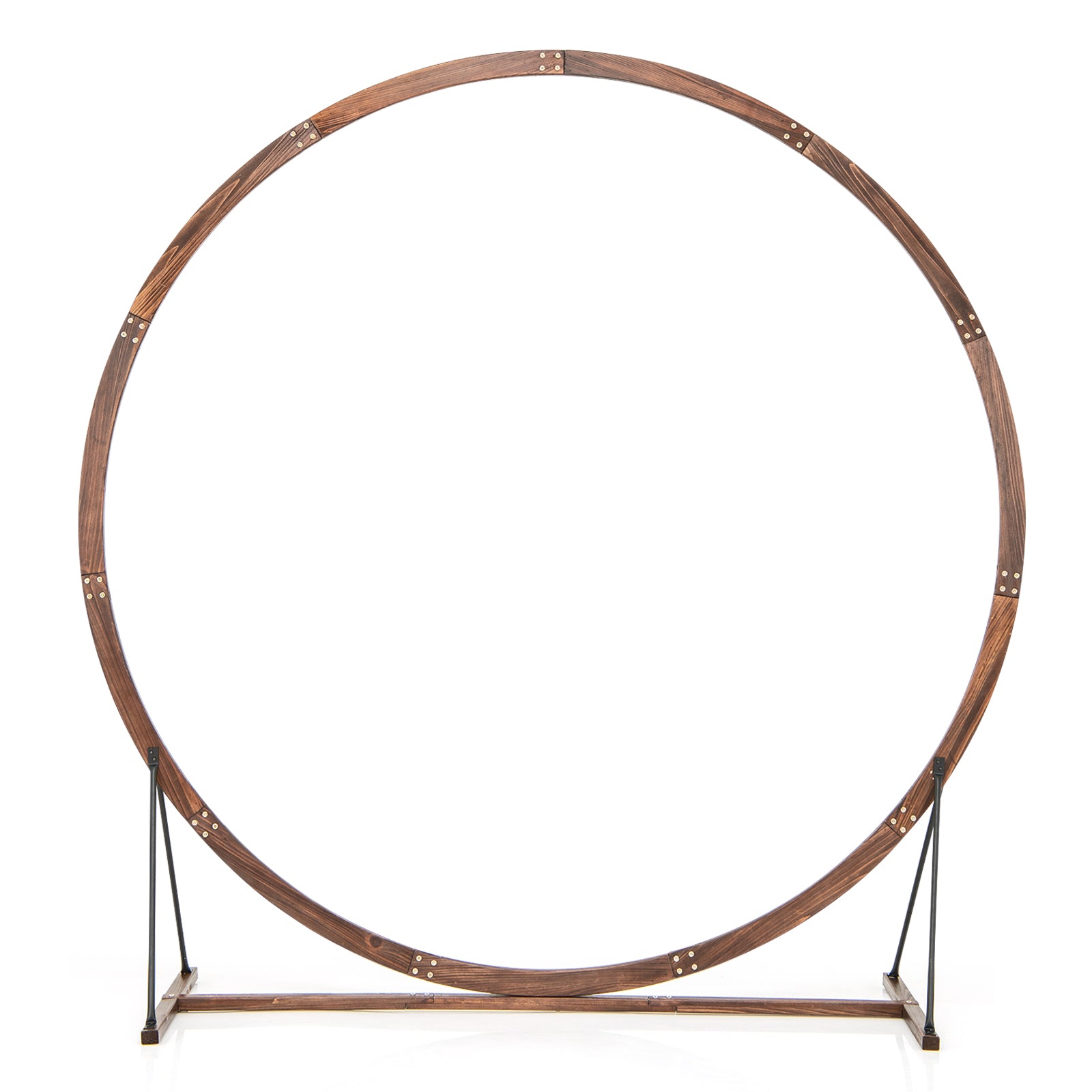 Wooden Wedding Arch Solid Wood Arbor Backdrop Stand for Wedding Ceremony-Round, Brown Outdoor Decor   at Gallery Canada