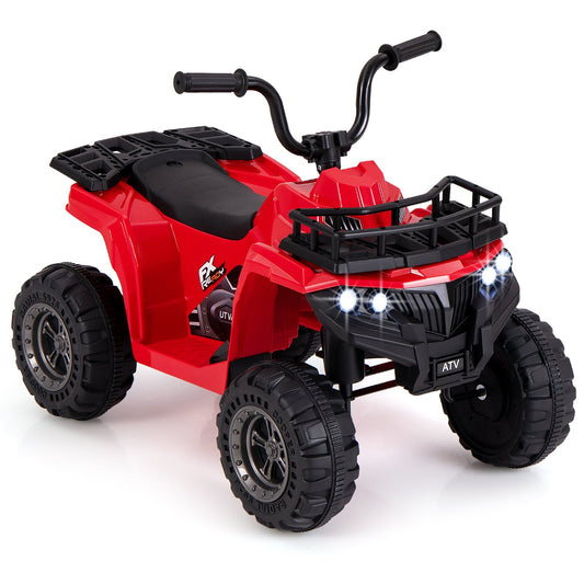 6V Kids Ride On Electric ATV with LED Headlights and MP3 Player, Red - Gallery Canada