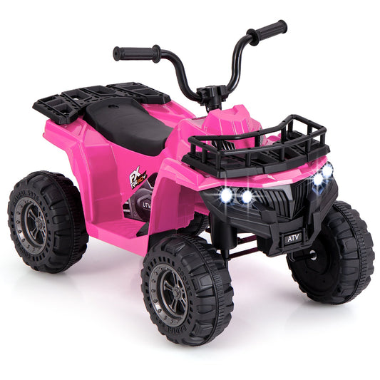 6V Kids Ride On Electric ATV with LED Headlights and MP3 Player, Pink - Gallery Canada