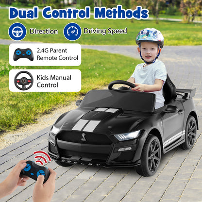 12V Licensed Ford Mustang Shelby GT500 Kids Ride on Car with Remote Control for Kids Aged 3-8, Black Powered Ride On Toys   at Gallery Canada