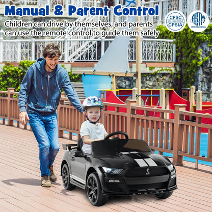 12V Licensed Ford Mustang Shelby GT500 Kids Ride on Car with Remote Control for Kids Aged 3-8, Black Powered Ride On Toys   at Gallery Canada