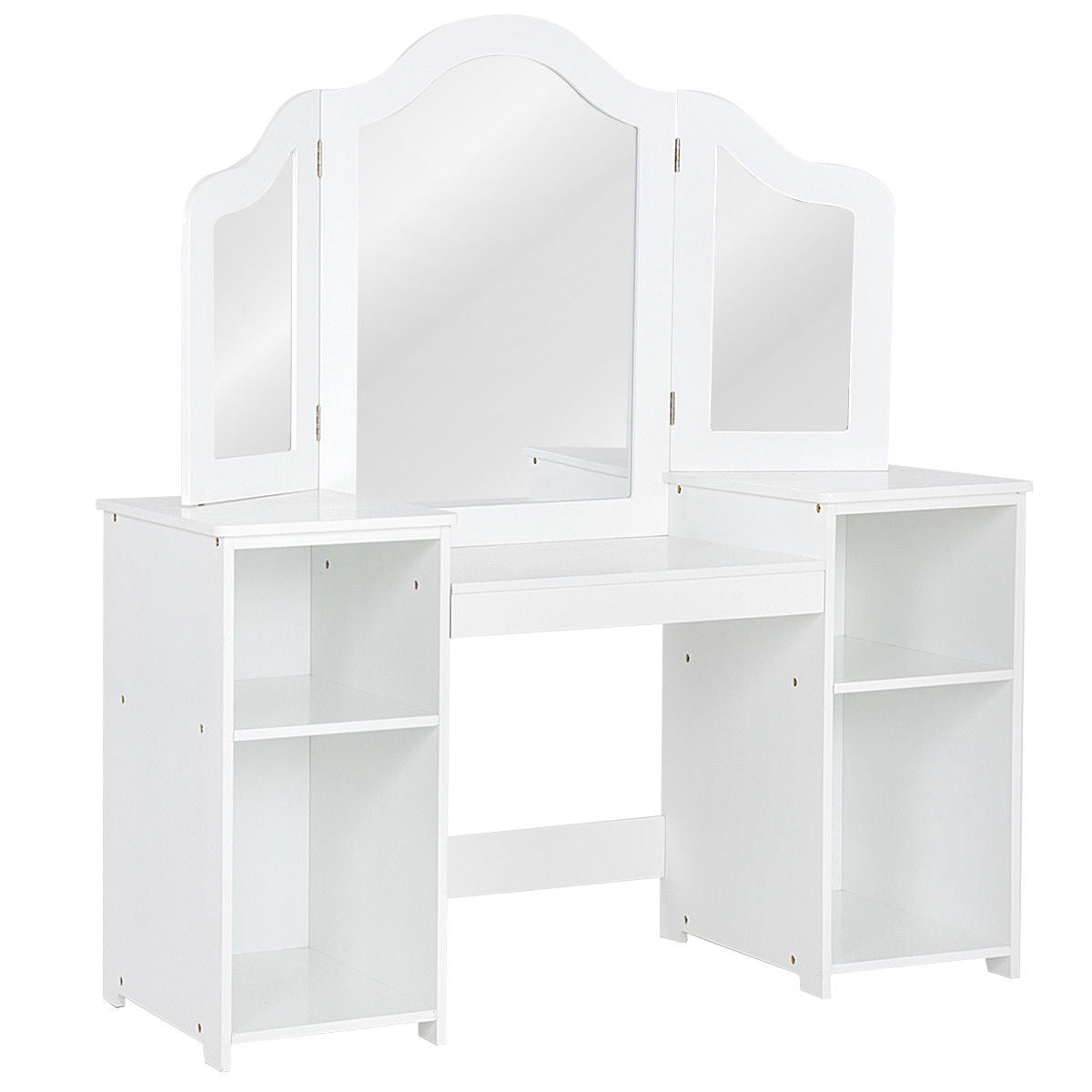Kids Tri Folding Mirror Makeup Dressing Vanity Table Set, White Kids Vanities at Gallery Canada
