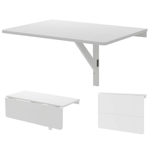 Wall-Mounted Drop-Leaf Table Folding Kitchen Dining Table Desk, White