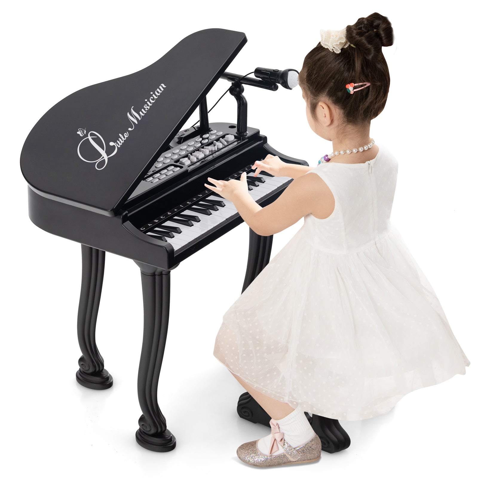 37 Keys Kids Piano Keyboard with Stool and Piano Lid, Black Pianos & Keyboards at Gallery Canada