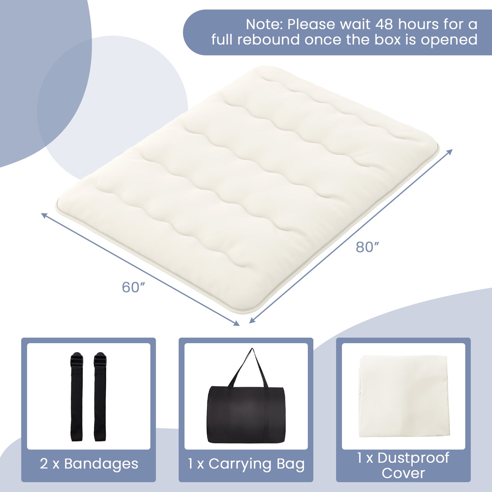 Queen/King/Twin/Full Futon Mattress Floor Sleeping Pad with Washable Cover Beige-Queen Size, Beige Mattresses at Gallery Canada