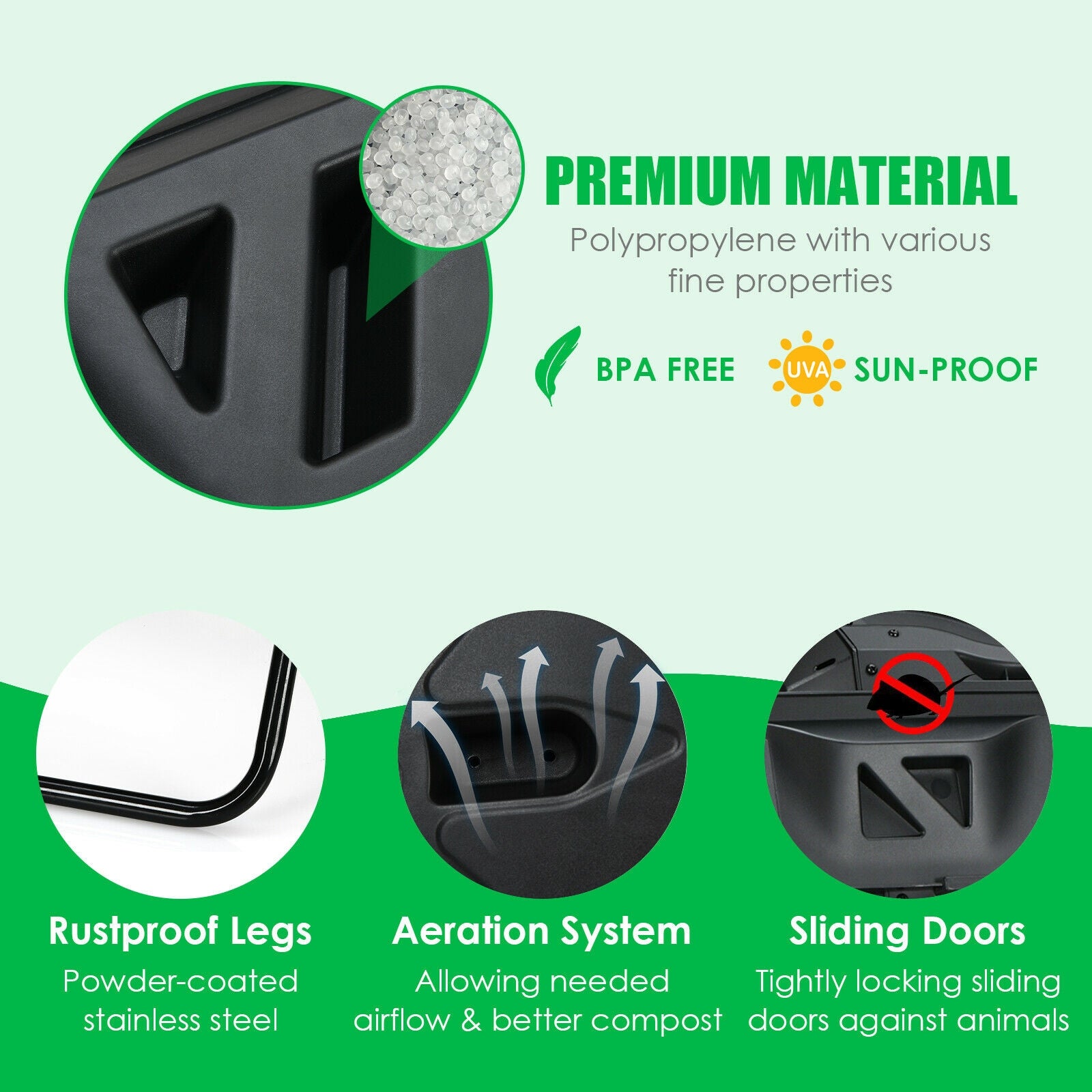 43 Gallon Composting Tumbler Compost Bin with Dual Rotating Chamber, Black Garden Tools at Gallery Canada