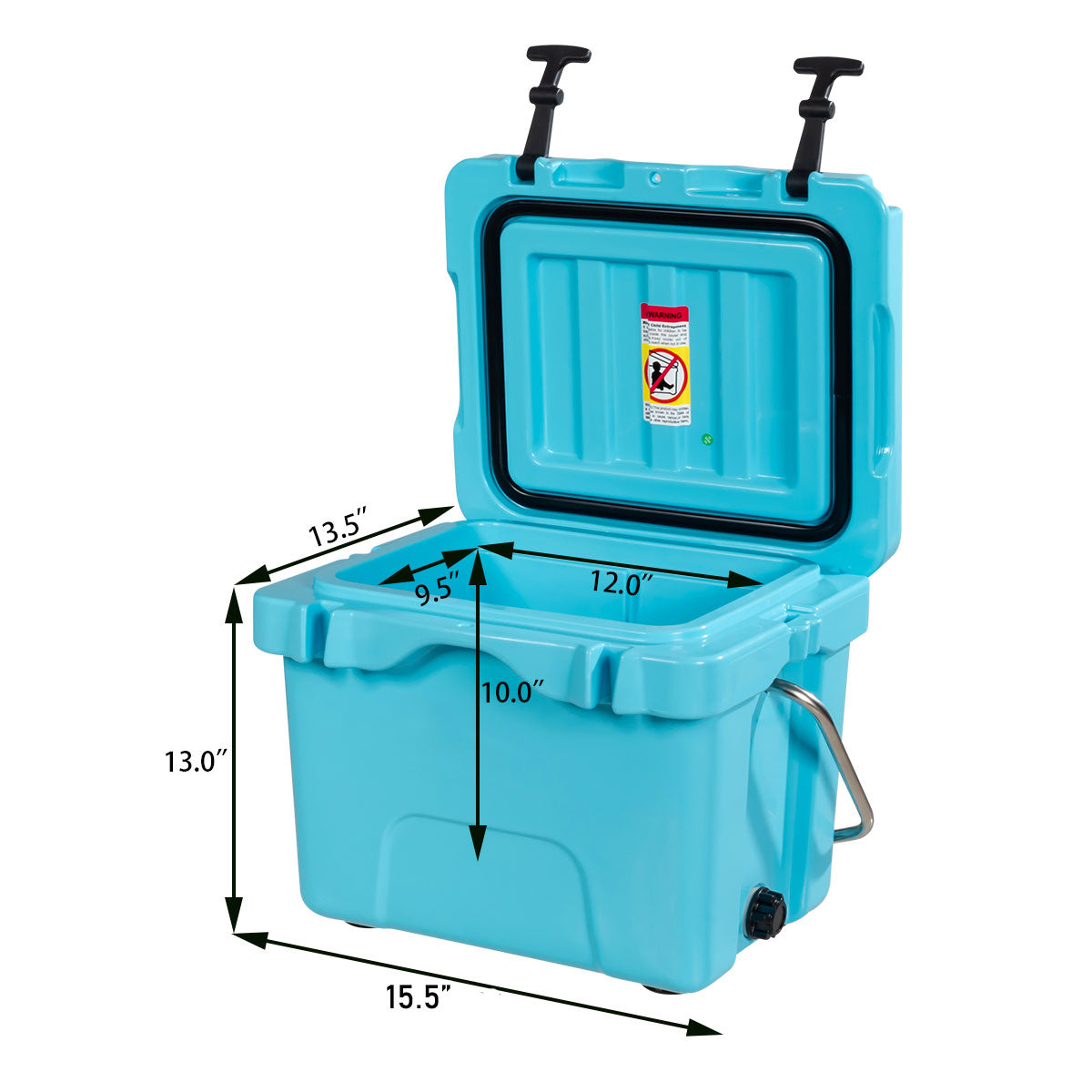 16 Quart 24-Can Capacity Portable Insulated Ice Cooler with 2 Cup Holders, Blue Wine & Beverage Coolers at Gallery Canada