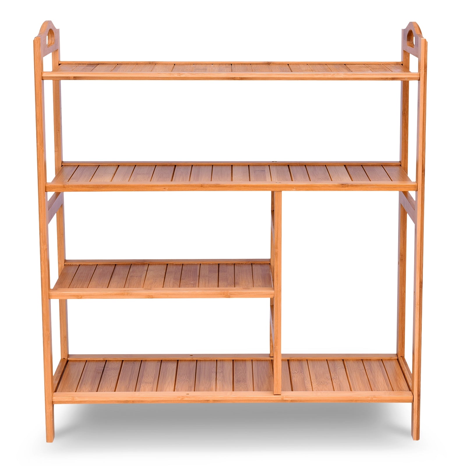 4 Tiers Multifunction Bamboo Storage Shoe Rack for Entryway Hallway, Natural Shoe Racks & Storage Benches at Gallery Canada