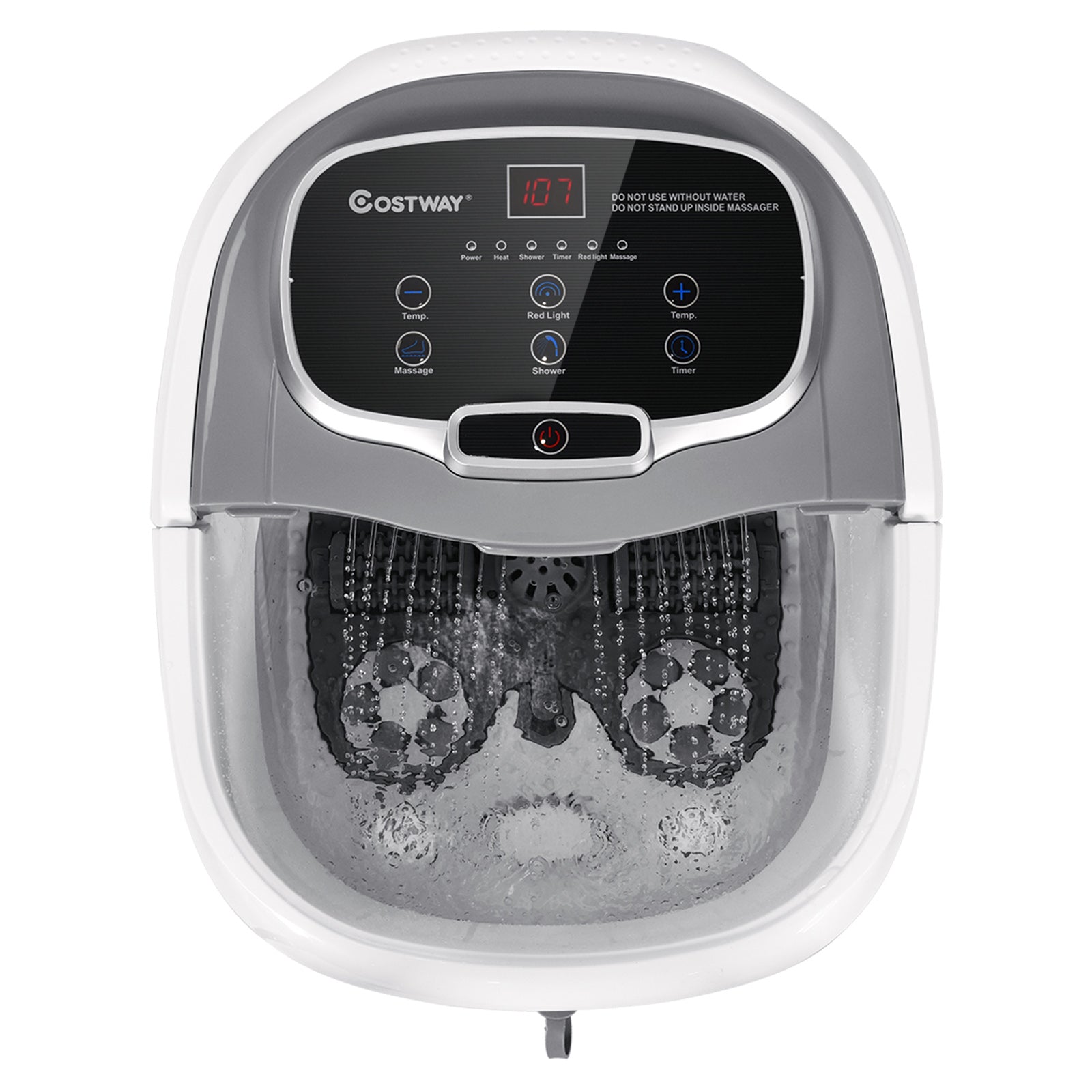 Portable All-In-One Heated Foot Bubble Spa Bath Motorized Massager, Gray Foot Massager at Gallery Canada