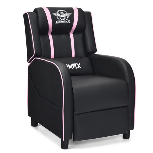 Massage Racing Gaming Single Recliner Chair, Pink Gaming Chairs at Gallery Canada