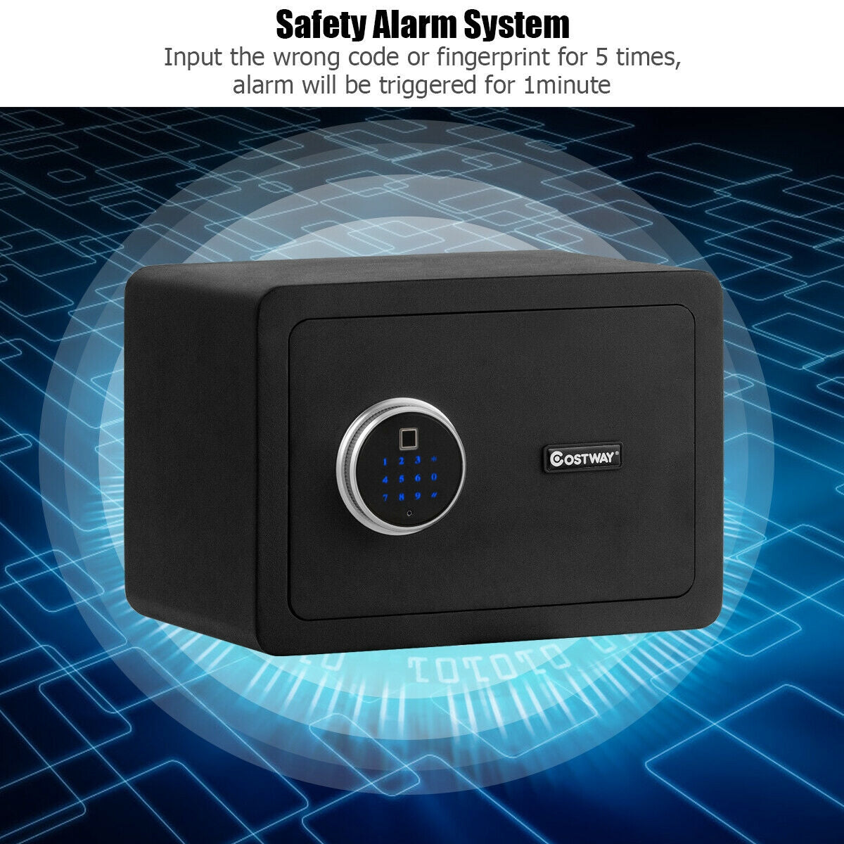2-Layer Security Safe Deposit Box with Inner LED Light, Black Safe Box at Gallery Canada