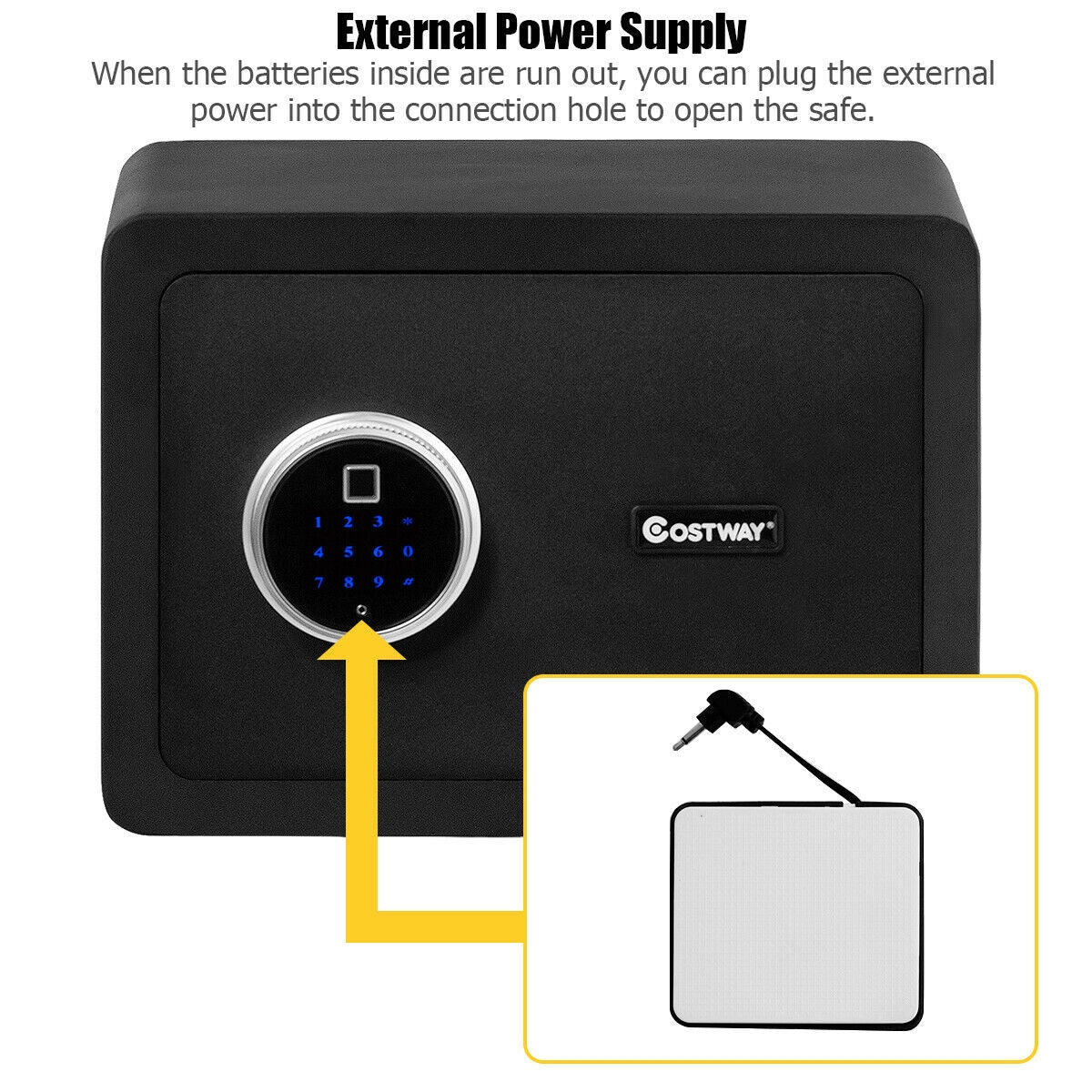 2-Layer Security Safe Deposit Box with Inner LED Light, Black Safe Box at Gallery Canada