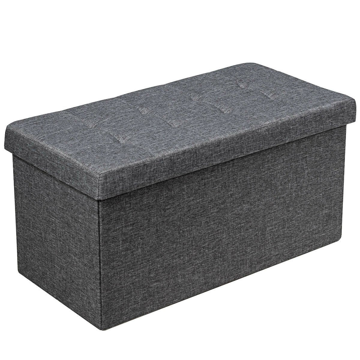 31.5 Inch Fabric Foldable Storage with Removable Storage Bin, Dark Gray Shoe Racks & Storage Benches Dark Gray at Gallery Canada