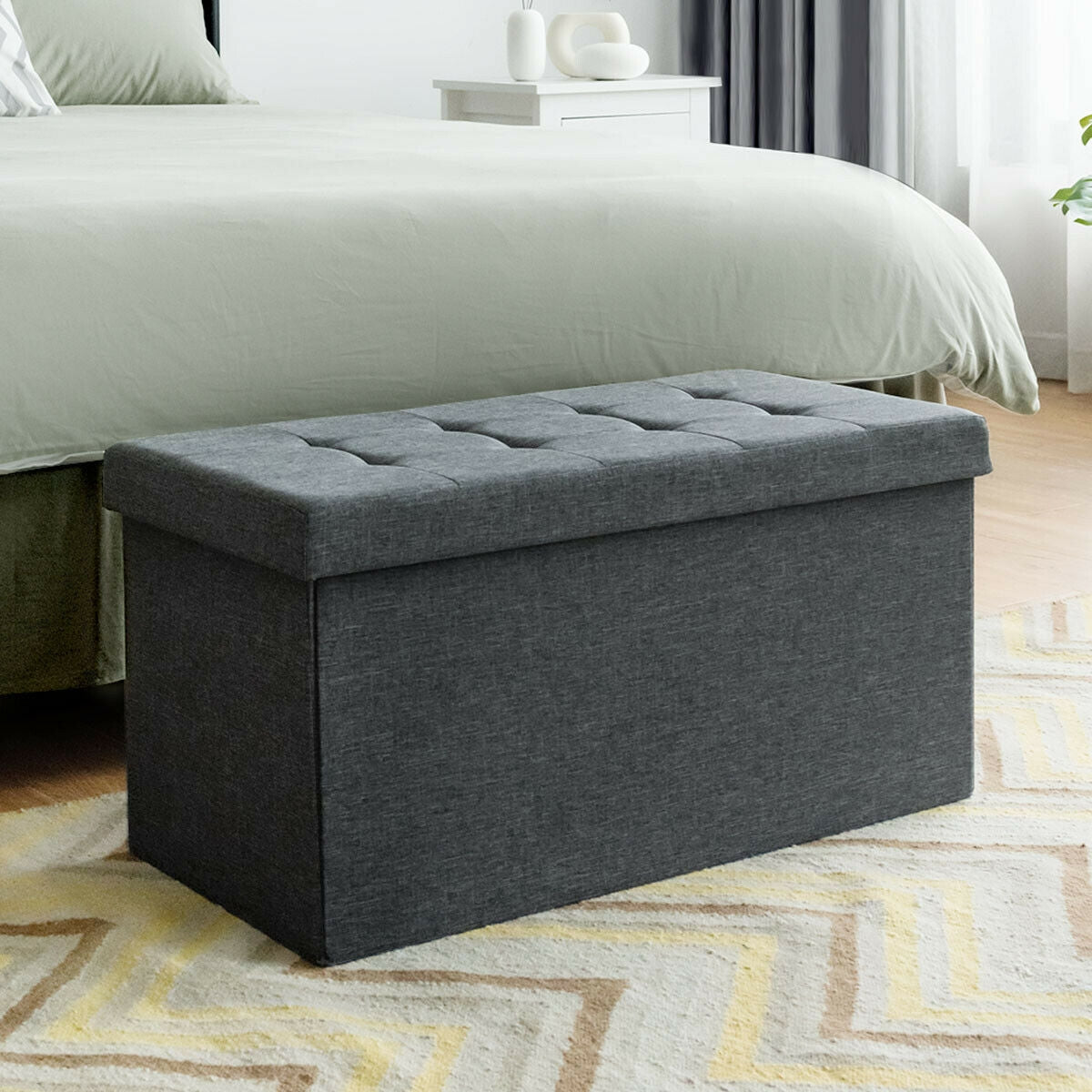 31.5 Inch Fabric Foldable Storage with Removable Storage Bin, Dark Gray Shoe Racks & Storage Benches at Gallery Canada