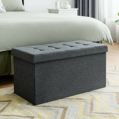 31.5 Inch Fabric Foldable Storage with Removable Storage Bin, Dark Gray