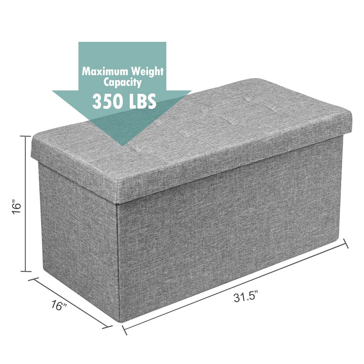 31.5 Inch Fabric Foldable Storage with Removable Storage Bin, Light Gray Shoe Racks & Storage Benches at Gallery Canada