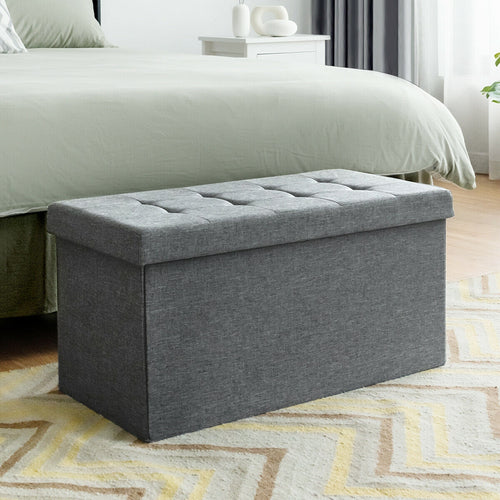 31.5 Inch Fabric Foldable Storage with Removable Storage Bin, Light Gray