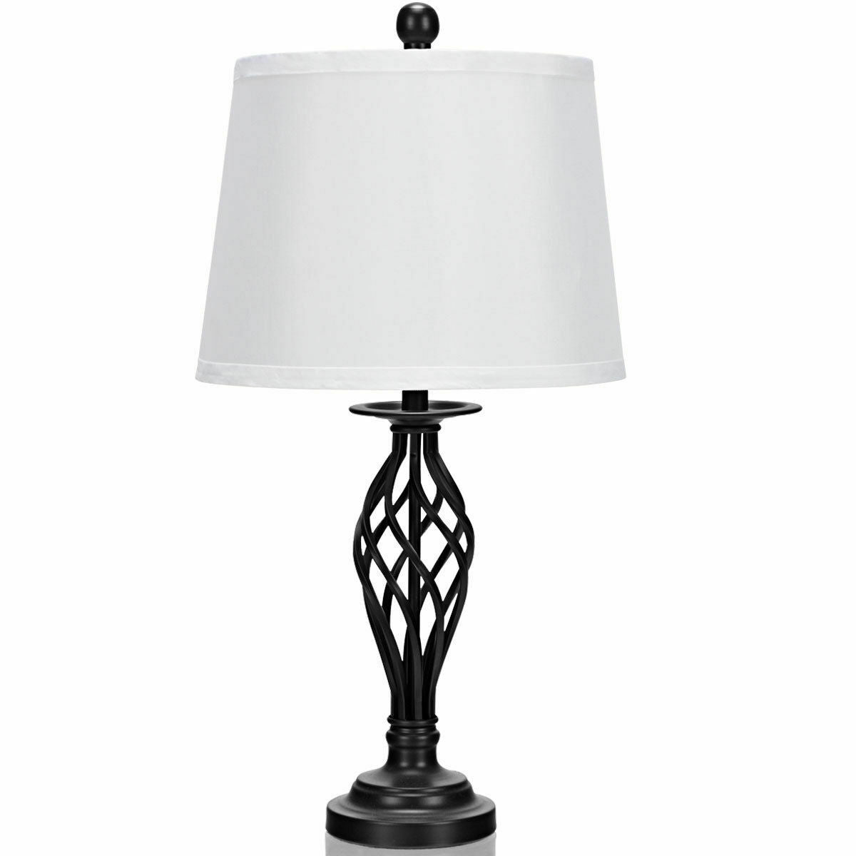 3 Pieces Lamp Set 2 Table Lamps 1 Floor Lamp with Fabric Shades, White Table & Floor Lamps at Gallery Canada