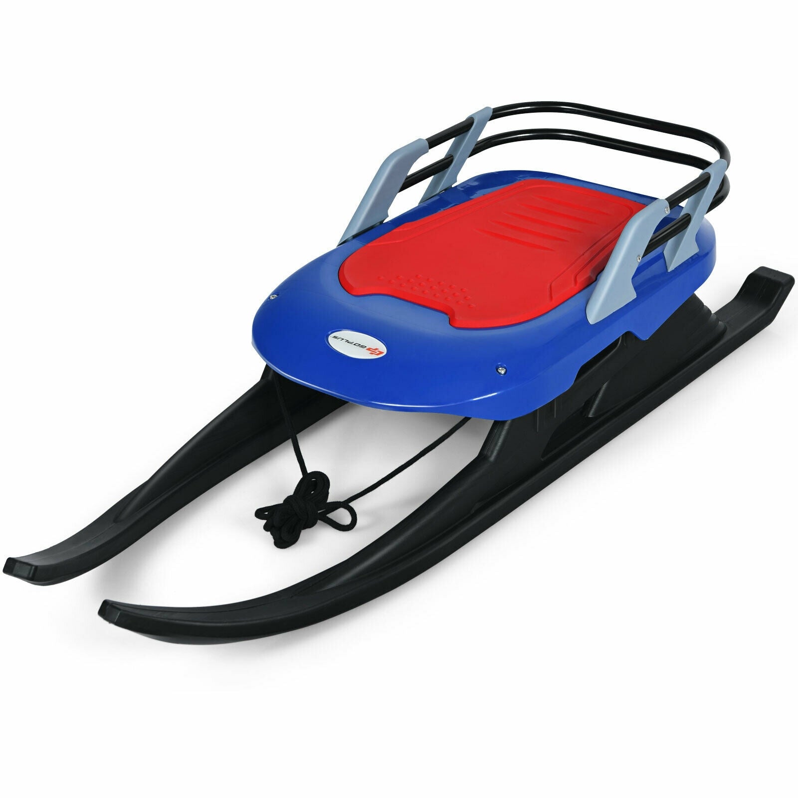 Folding Kids' Metal Snow Sled with Pull Rope Snow Slider and Leather Seat, Blue Winter Sports & Activities at Gallery Canada
