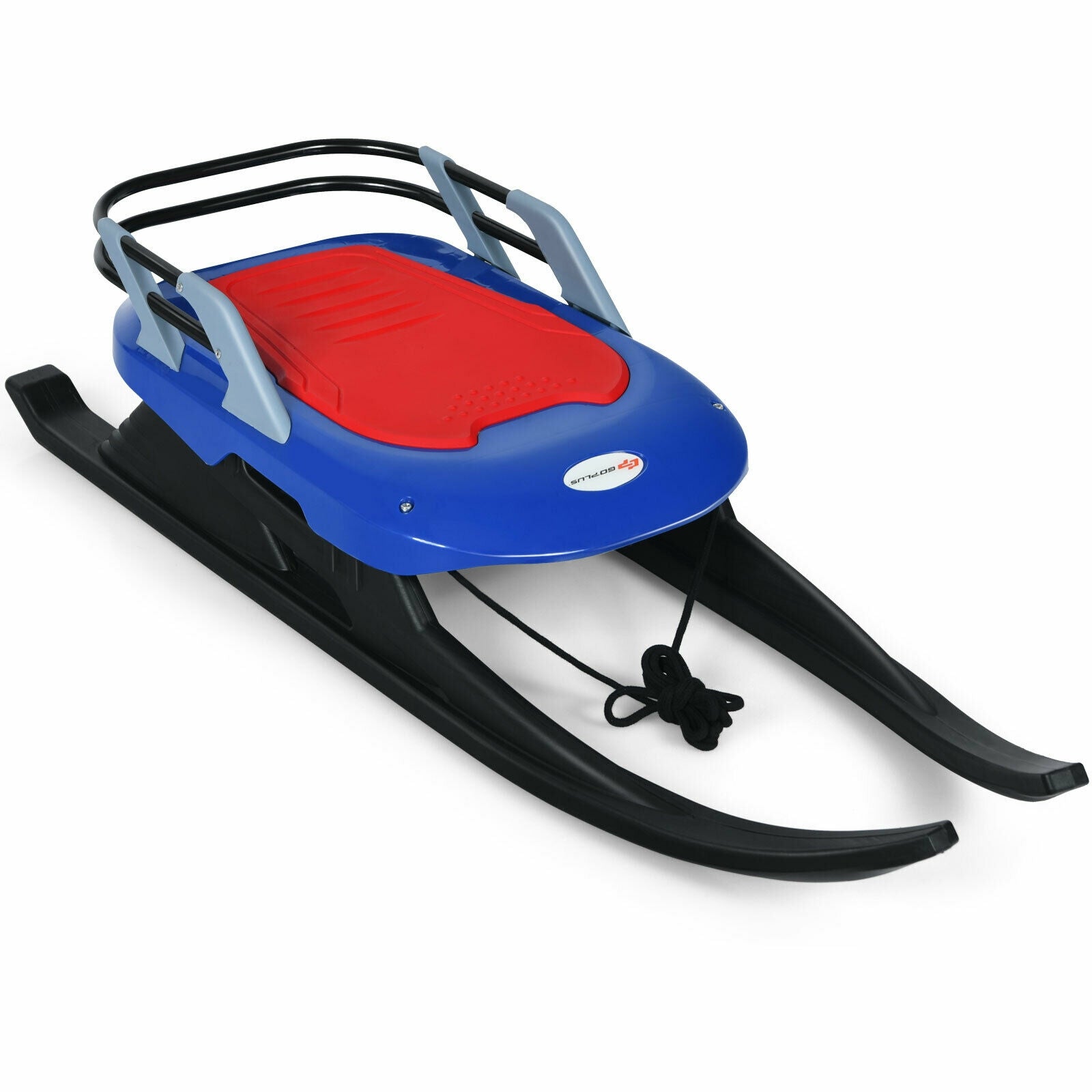 Folding Kids' Metal Snow Sled with Pull Rope Snow Slider and Leather Seat, Blue Winter Sports & Activities at Gallery Canada