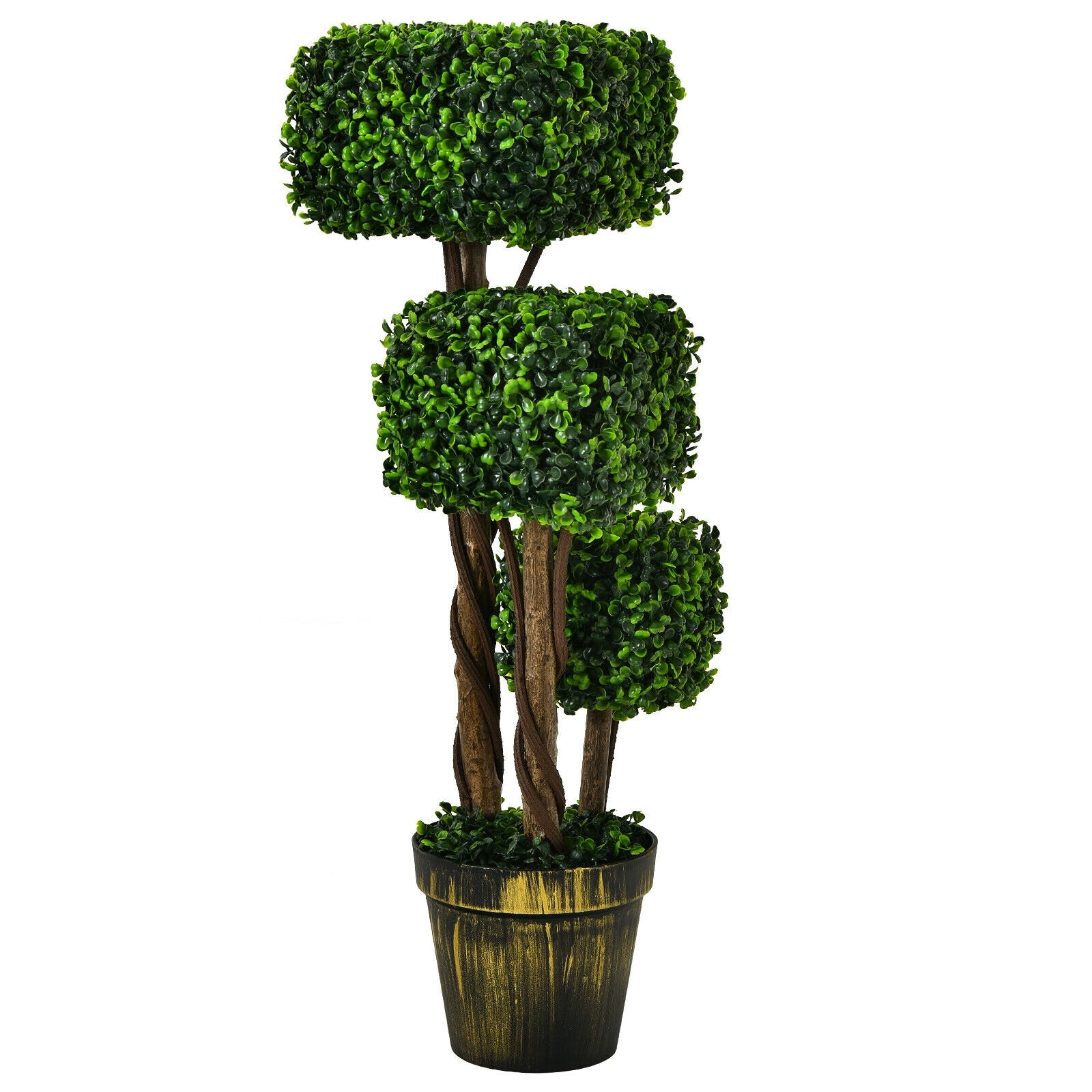 36 Inch Artificial Boxwood Topiary UV Protected Indoor Outdoor Tree, Green Faux Plants at Gallery Canada