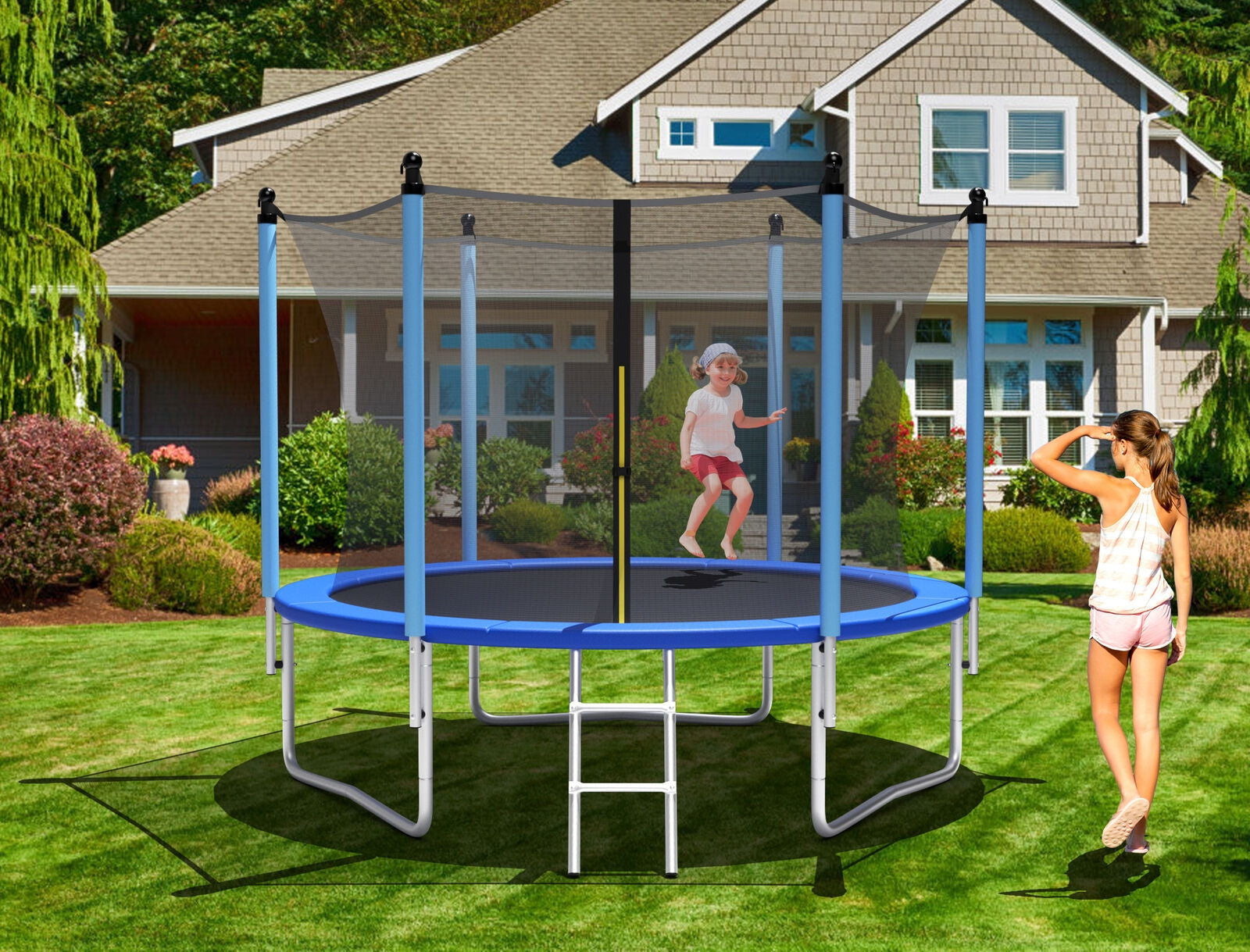 Outdoor Trampoline with Safety Closure Net-15 ft, Multicolor Trampolines at Gallery Canada