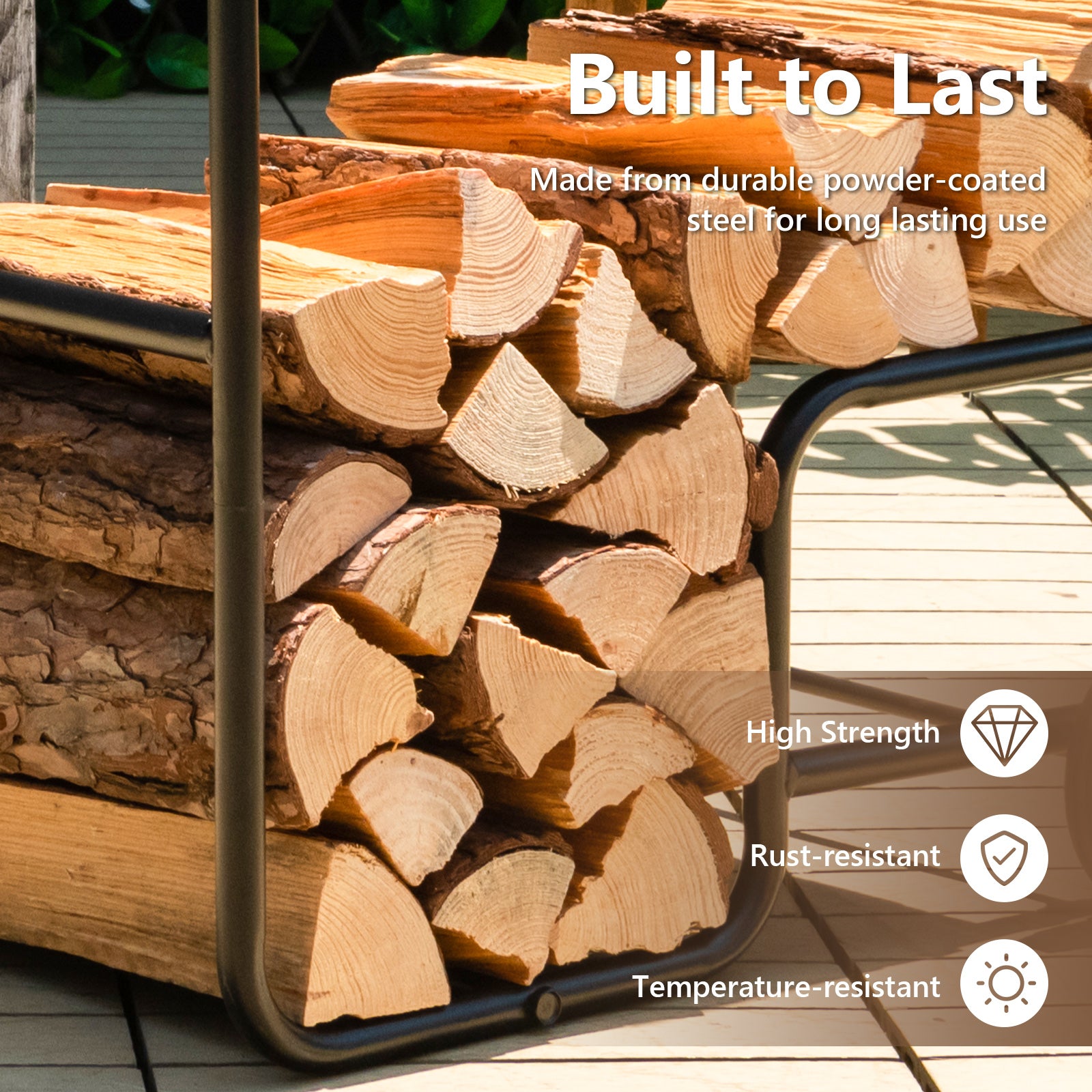 Firewood Log Cart Carrier with Anti-Slip and Wear-Resistant Wheels, Black Log Storage at Gallery Canada