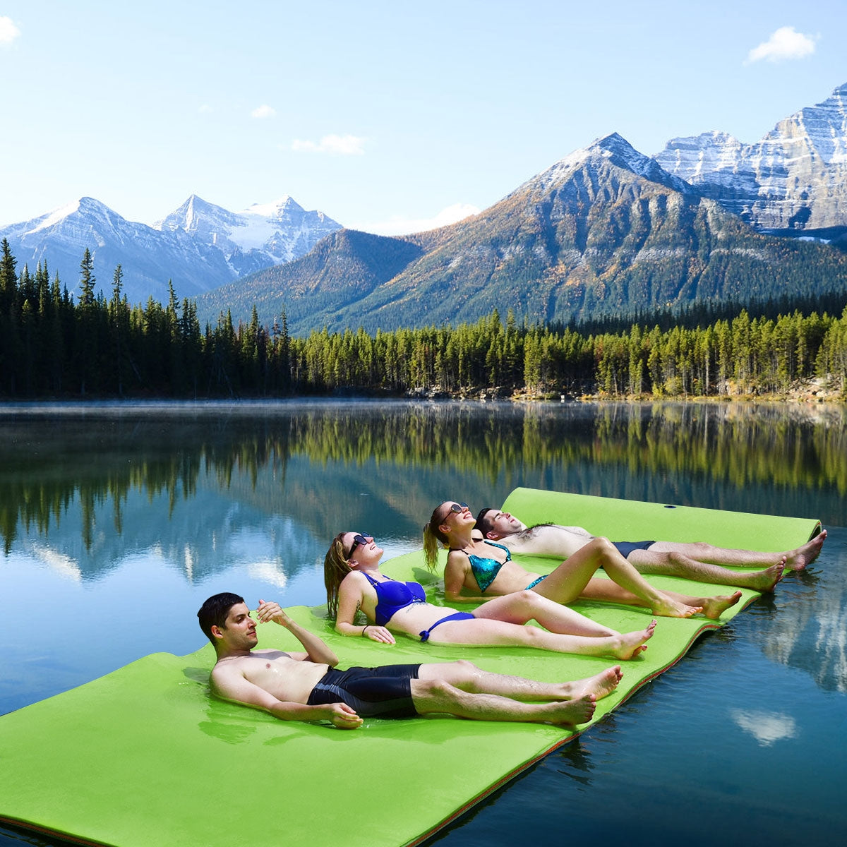 12’ x 6’ 3 Layer Floating Water Pad, Green Swimming at Gallery Canada
