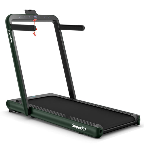 4.75HP 2 In 1 Folding Treadmill with Remote APP Control, Green