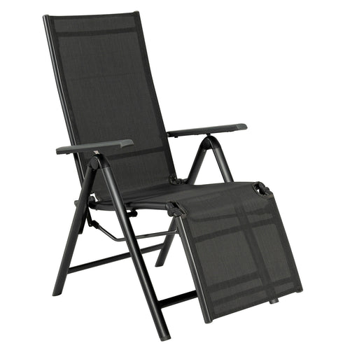 Aluminum Frame Outdoor Foldable Reclining Chair, Gray
