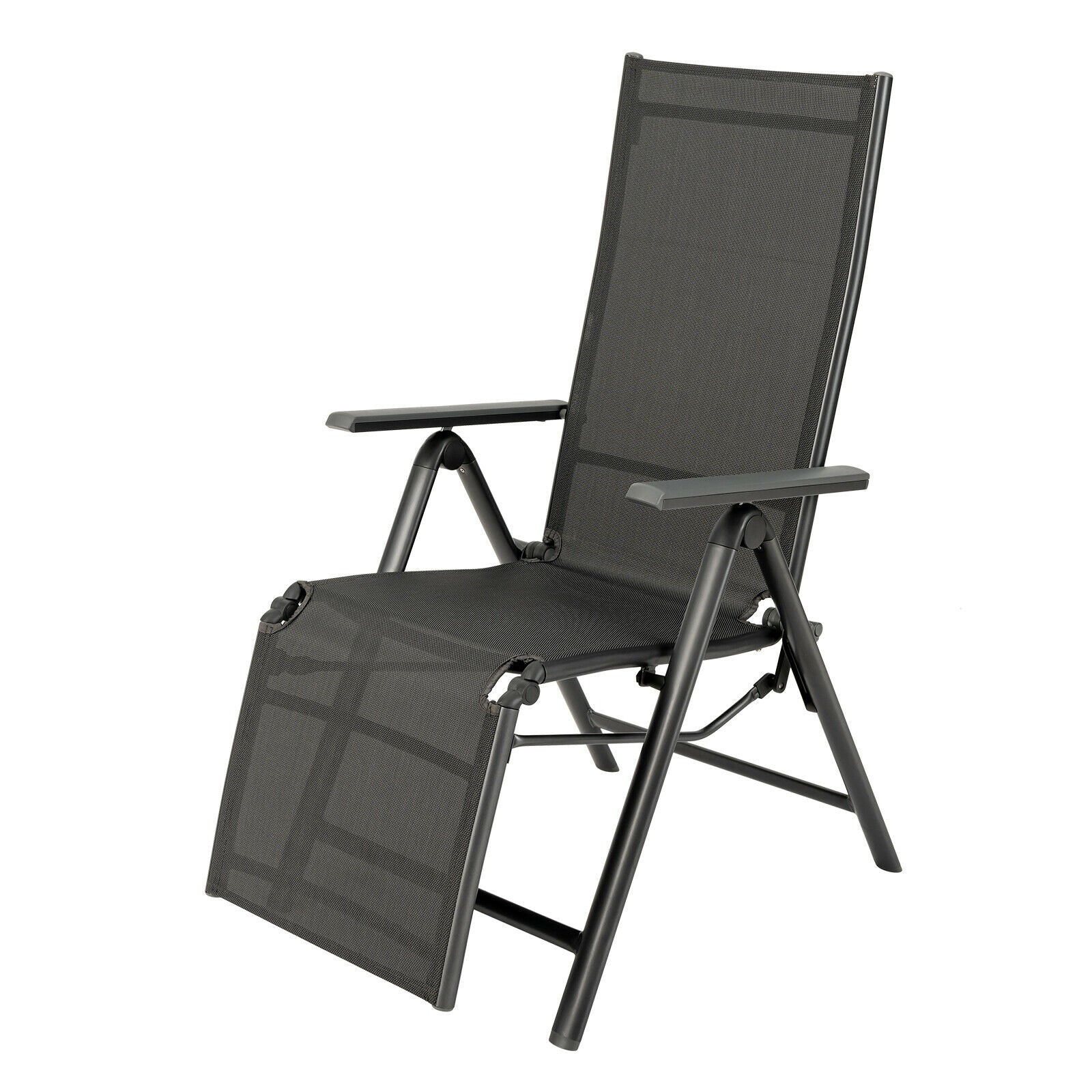 Aluminum Frame Outdoor Foldable Reclining Chair, Gray Beach & Lawn Chairs at Gallery Canada