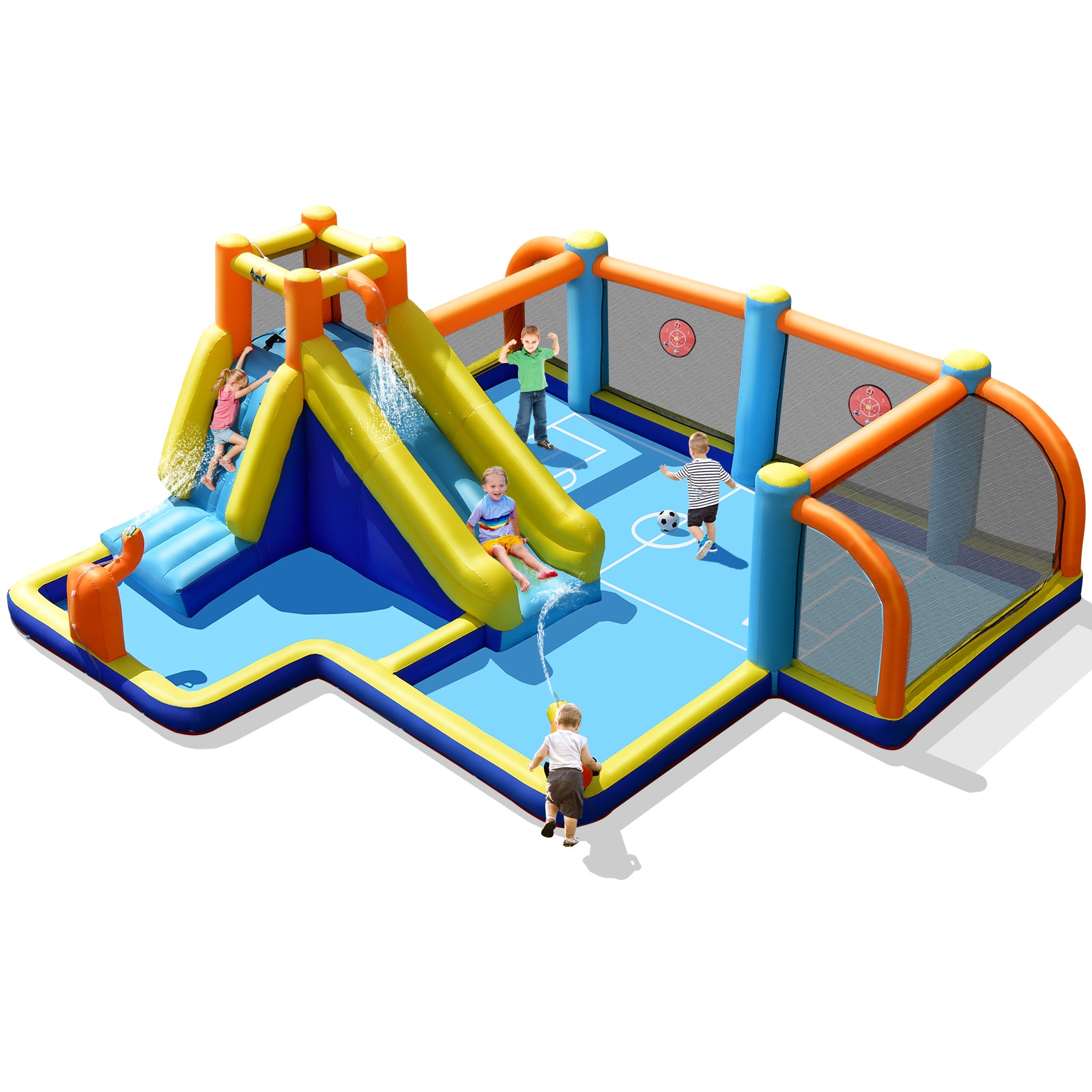 Giant Soccer Themed Inflatable Water Slide Bouncer with Splash Pool without Blower Bounce House at Gallery Canada