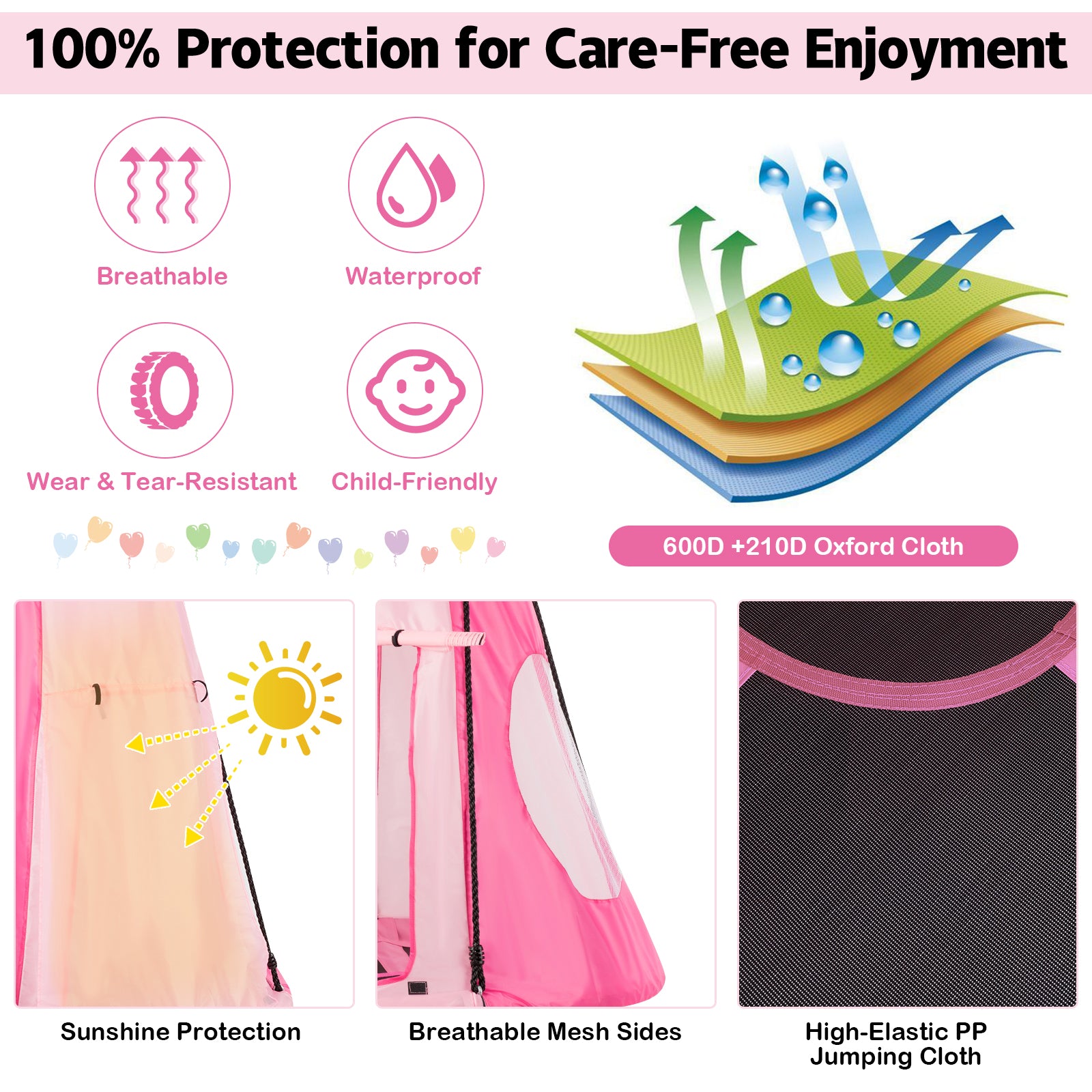 2-in-1 40 Inch Kids Hanging Chair Detachable Swing Tent Set, Pink Swing & Playsets at Gallery Canada