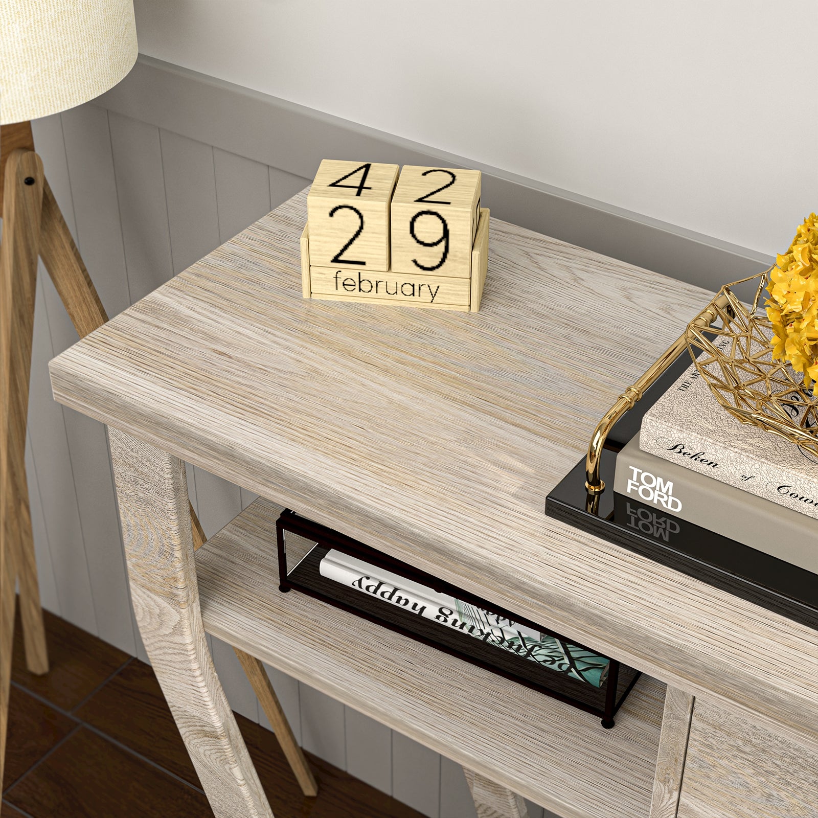 Modern Sofa Accent Table with Drawer, Gray Console Tables at Gallery Canada