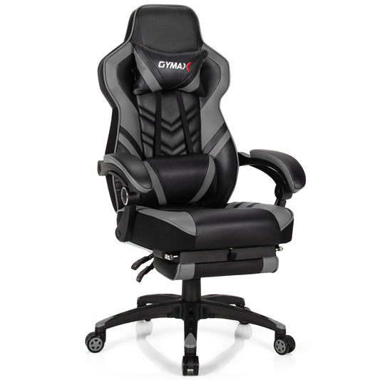 Adjustable Gaming Chair with Footrest for Home Office, Gray Gaming Chairs at Gallery Canada