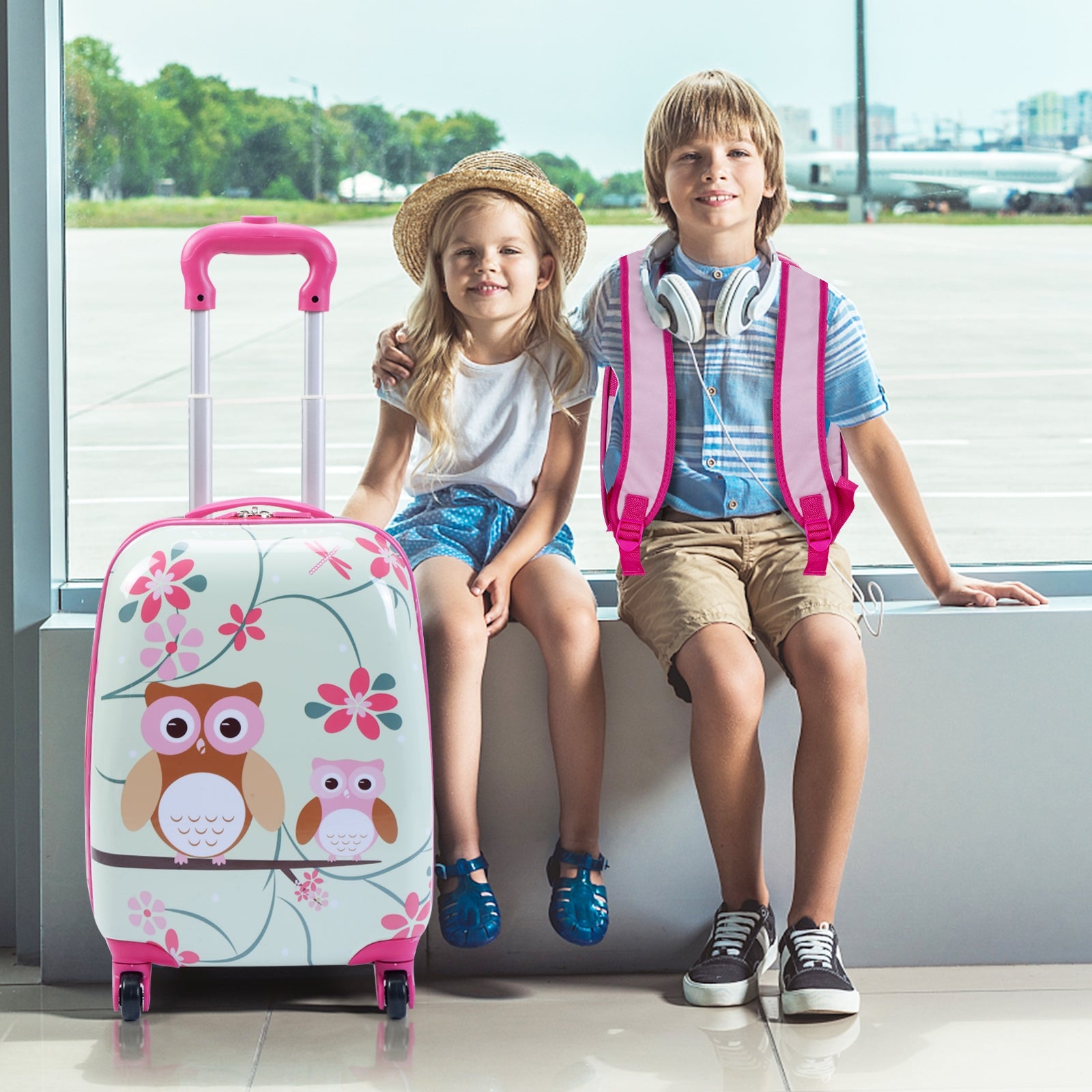 2 Pieces 12 Inch 16 Inch Green ABS Kids Suitcase Luggage Set, Pink Kids Luggage at Gallery Canada