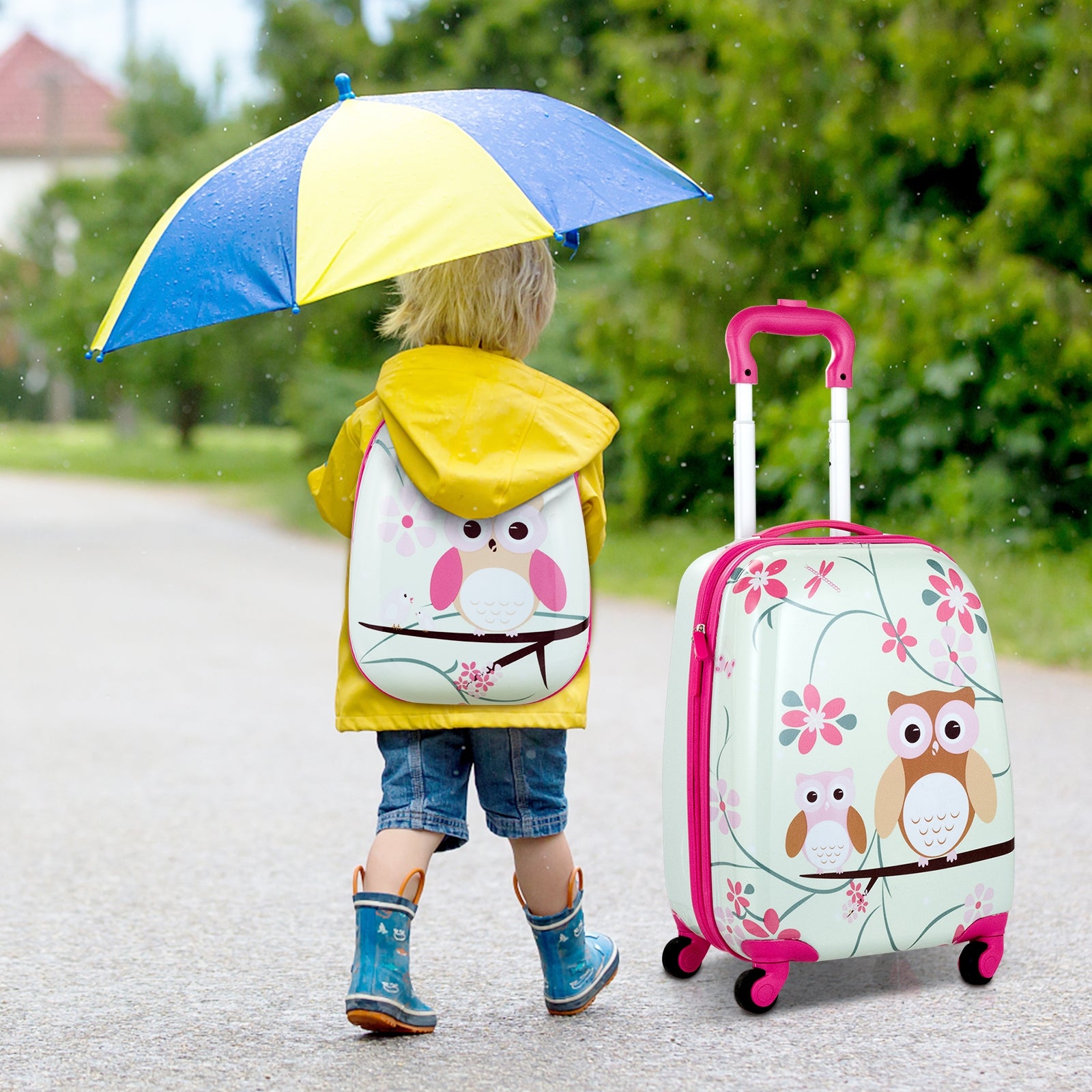 2 Pieces 12 Inch 16 Inch Green ABS Kids Suitcase Luggage Set, Pink Kids Luggage at Gallery Canada