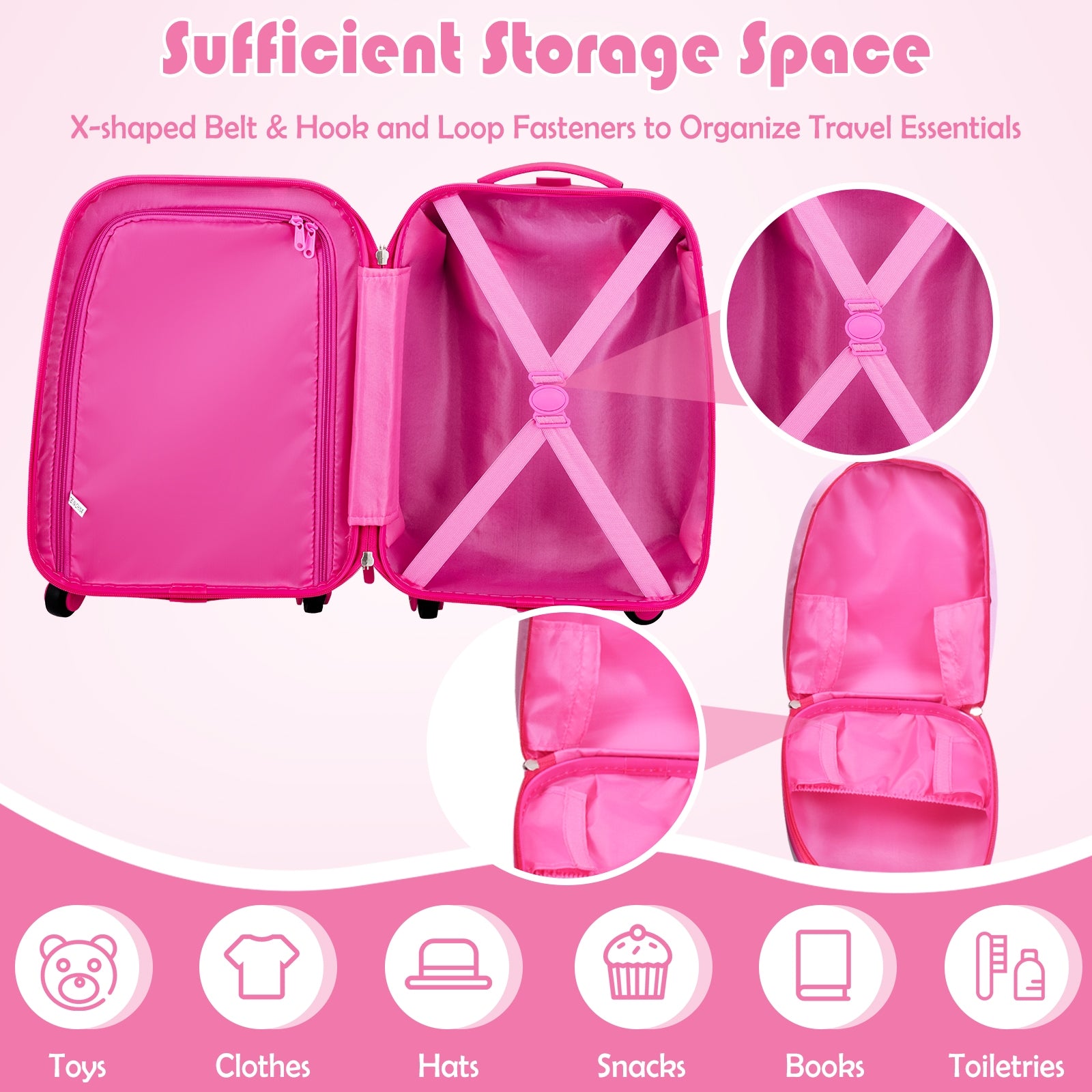 2 Pieces 12 Inch 16 Inch Green ABS Kids Suitcase Luggage Set, Pink Kids Luggage at Gallery Canada