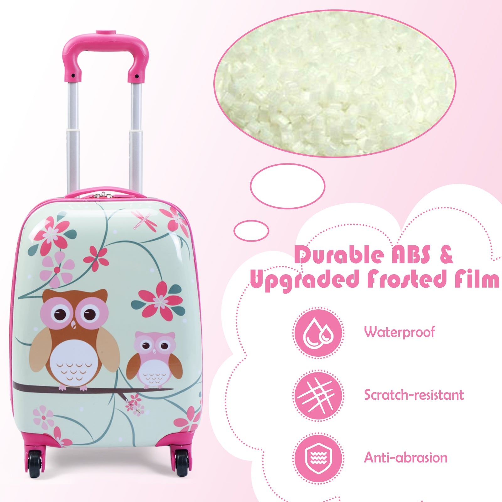 2 Pieces 12 Inch 16 Inch Green ABS Kids Suitcase Luggage Set, Pink Kids Luggage at Gallery Canada