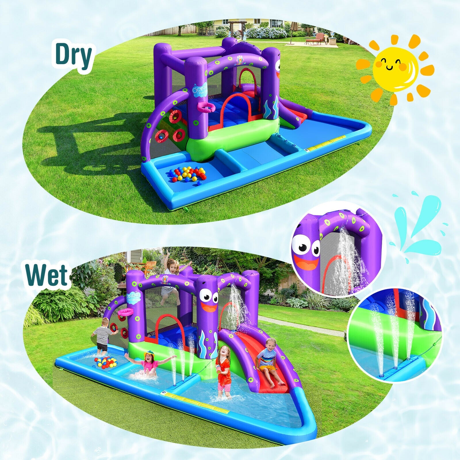 Inflatable Water Slide Castle without Blower Bounce House at Gallery Canada