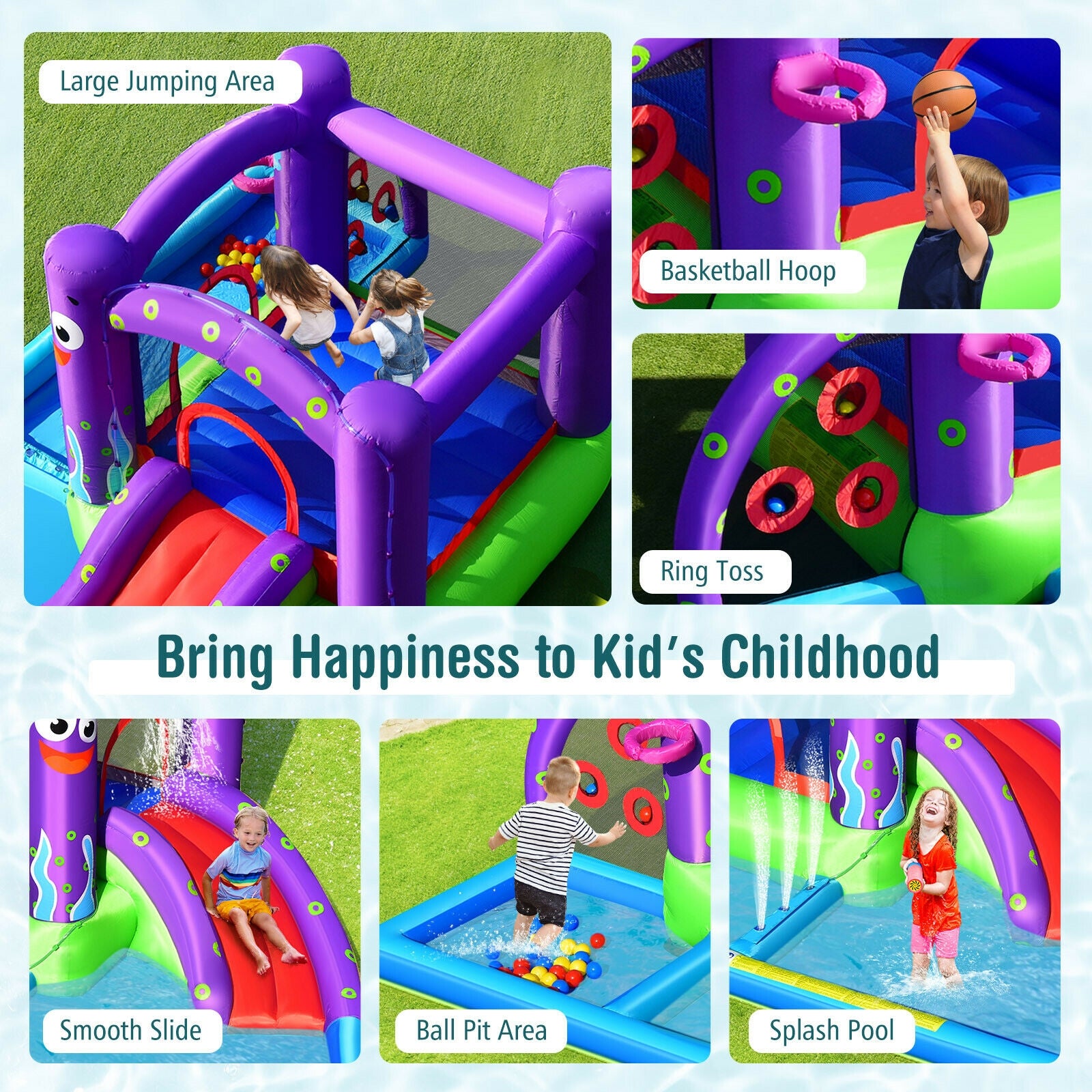 Inflatable Water Slide Castle without Blower Bounce House at Gallery Canada
