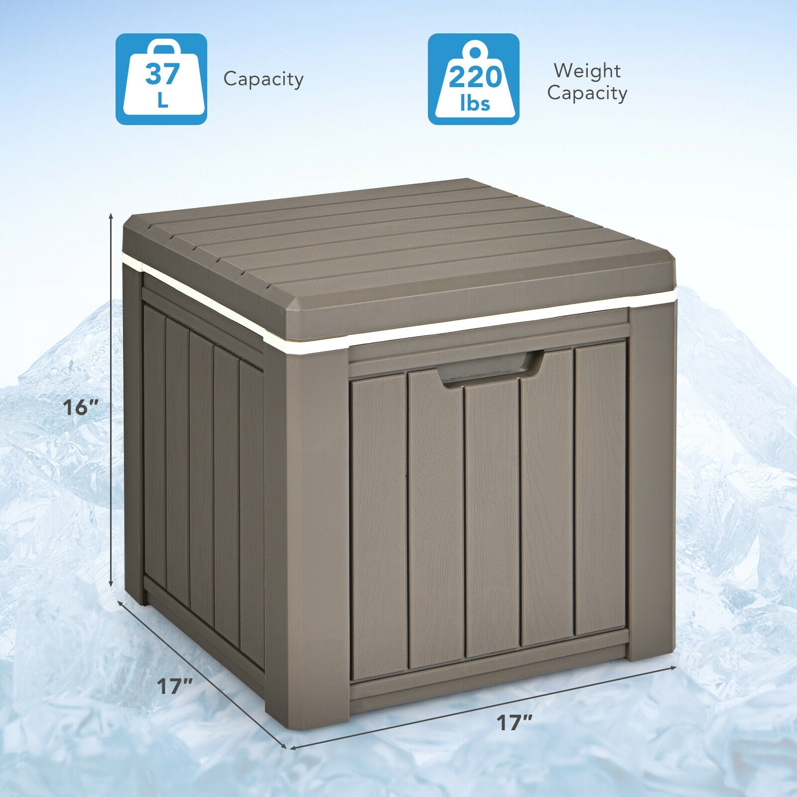 10 Gallon Storage Cooler for Picnic and Outdoor Activities, Brown Coolers at Gallery Canada