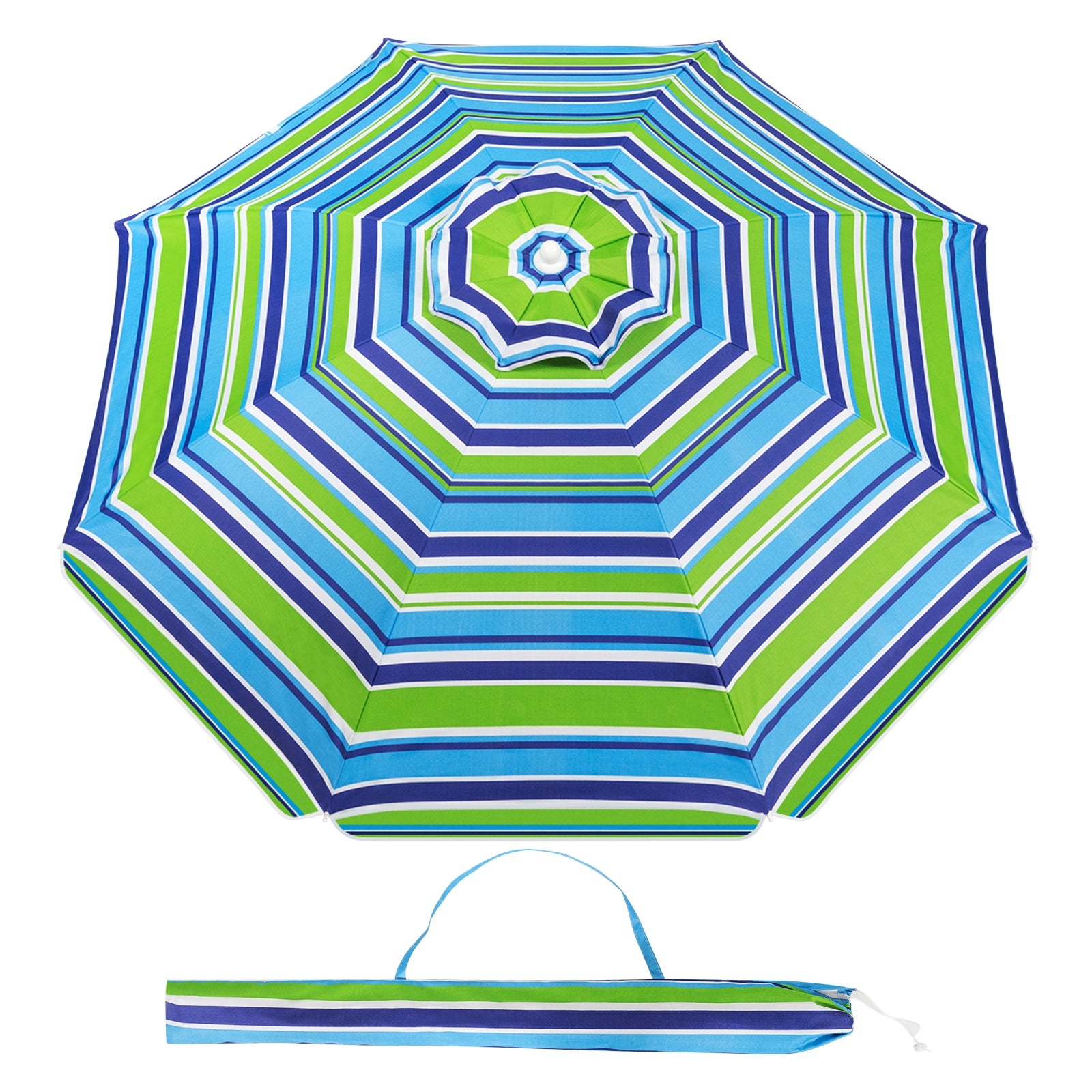 6.5 Feet Beach Umbrella with Sun Shade and Carry Bag without Weight Base, Green Outdoor Umbrellas at Gallery Canada