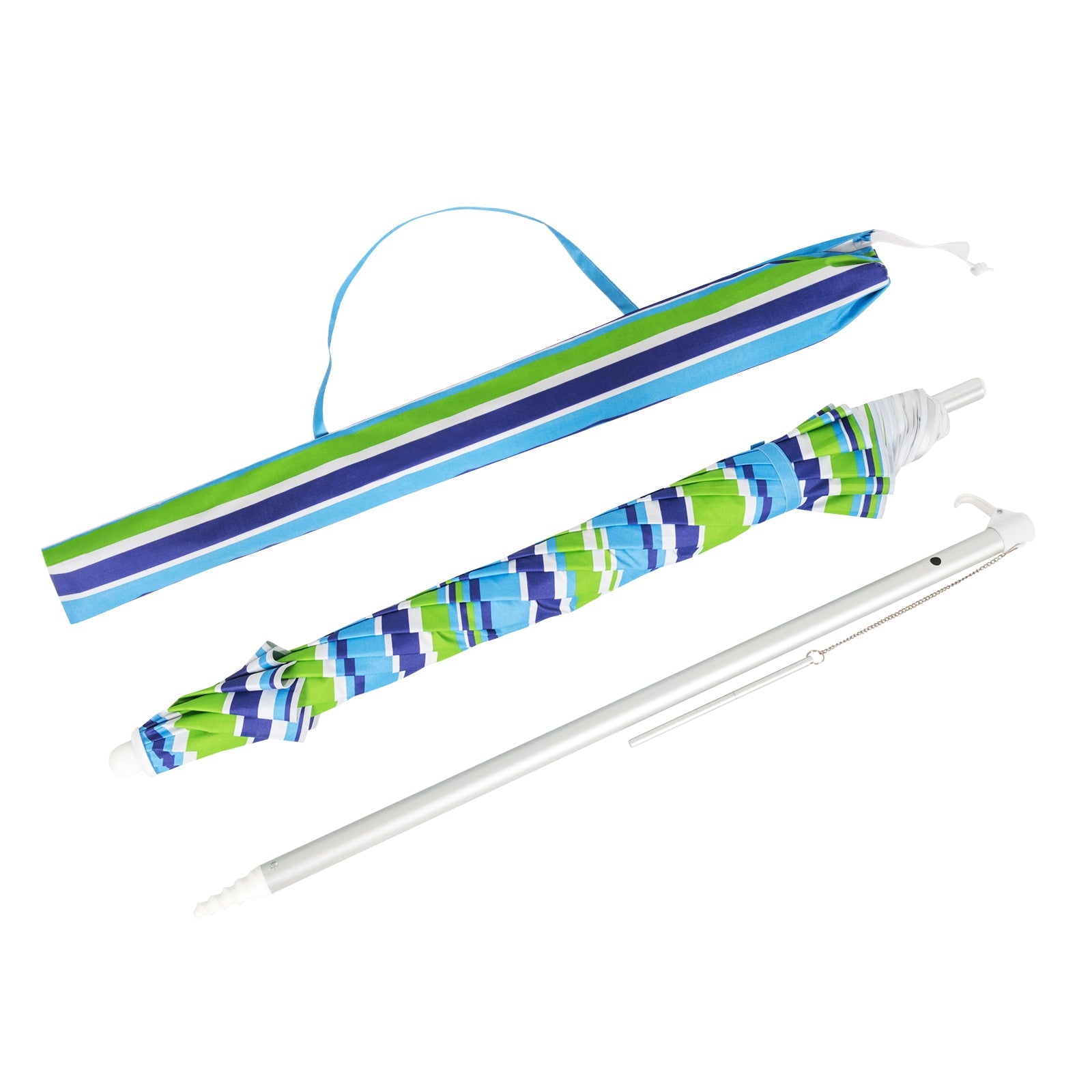 6.5 Feet Beach Umbrella with Sun Shade and Carry Bag without Weight Base, Green Outdoor Umbrellas at Gallery Canada