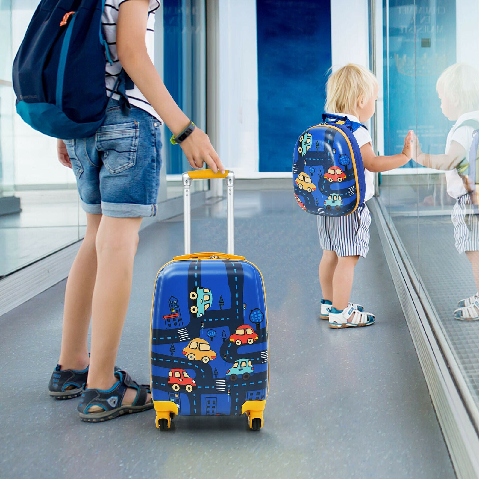 2 Pieces Kids Luggage Set with Backpack and Suitcase for Travel, Blue Kids Luggage at Gallery Canada